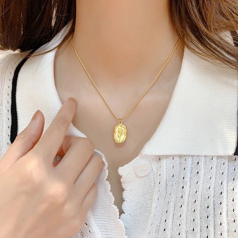 Lănțișor Rafini Golden Rose placat cu aur 18K reglabil