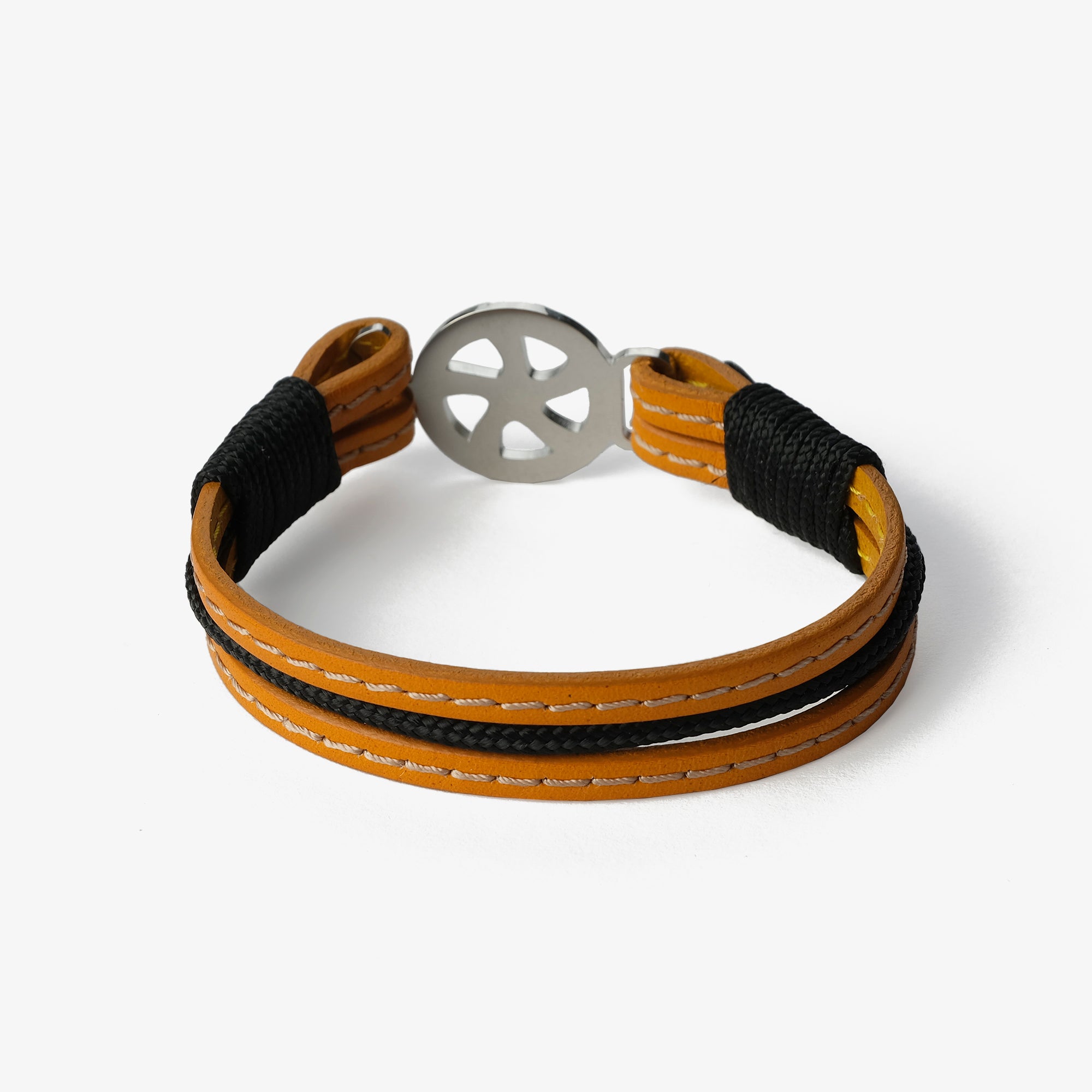 Old Skipper Golden Sunburst bratara piele mustar volan cusuta