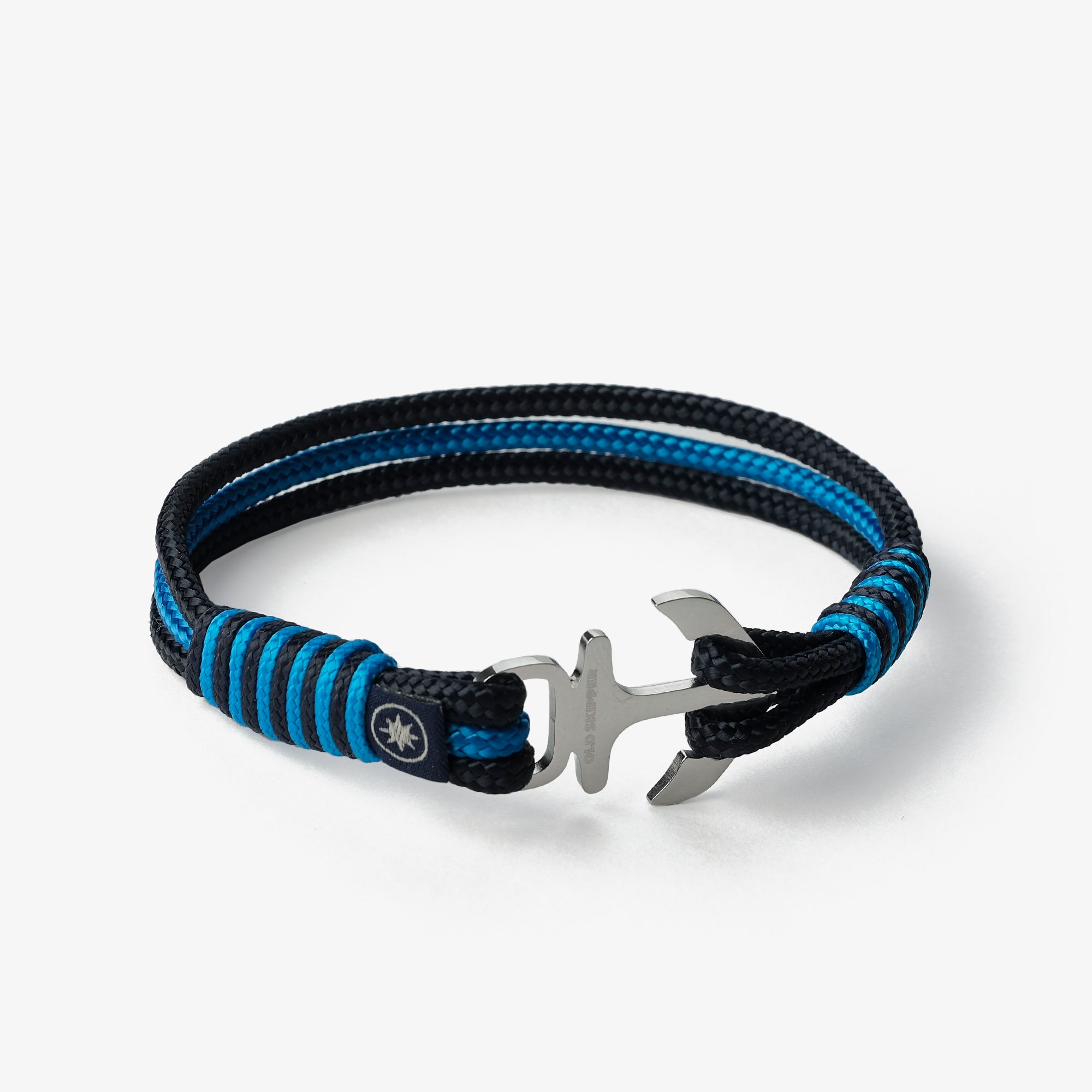 Old Skipper Oceanic Trio bratara funie ancora bleumarin-albastru