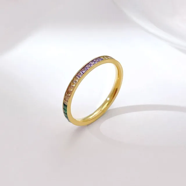 Rafini Rainbow Gold inel placat aur 18K 7-8
