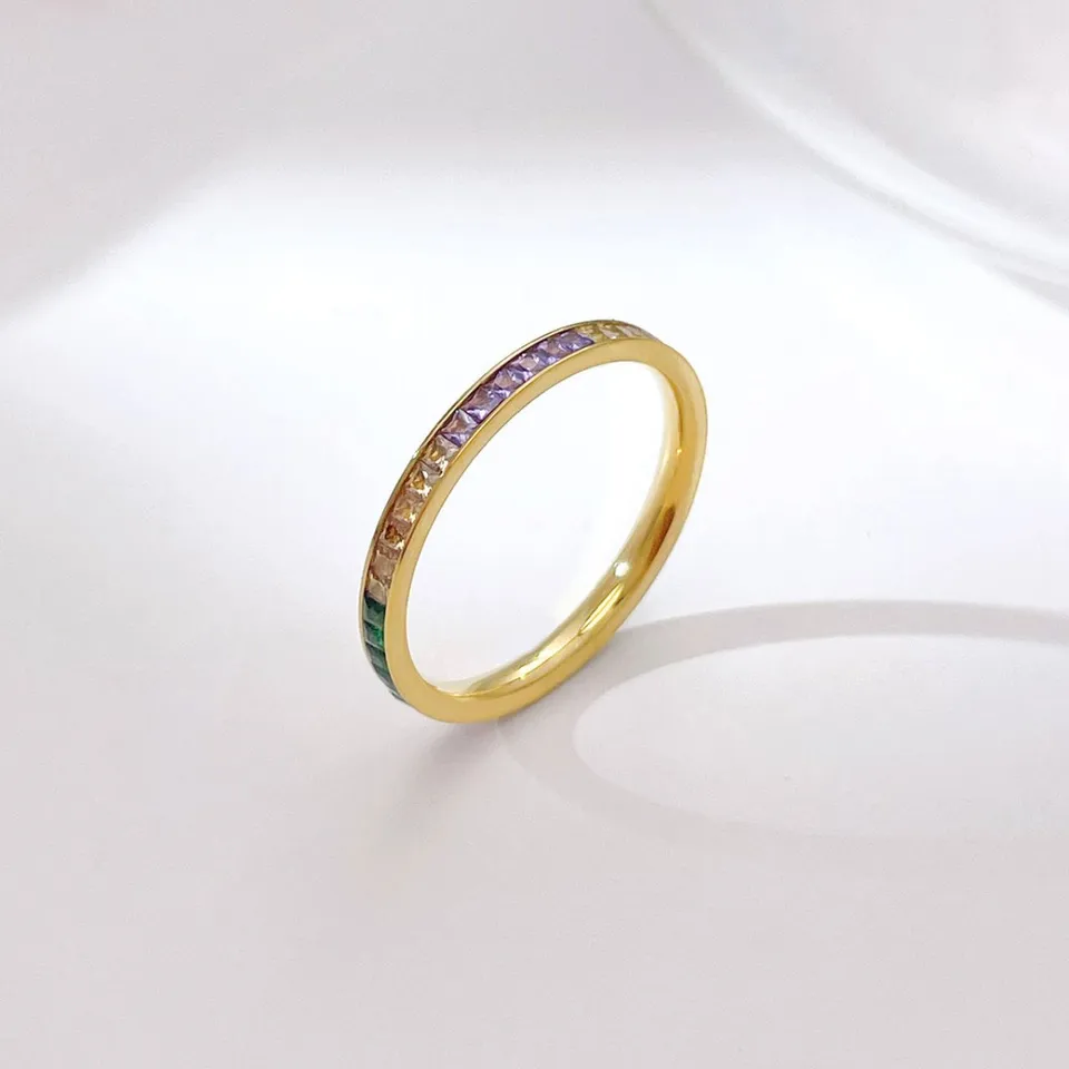 Rafini Rainbow Gold inel placat aur 18K 7-8