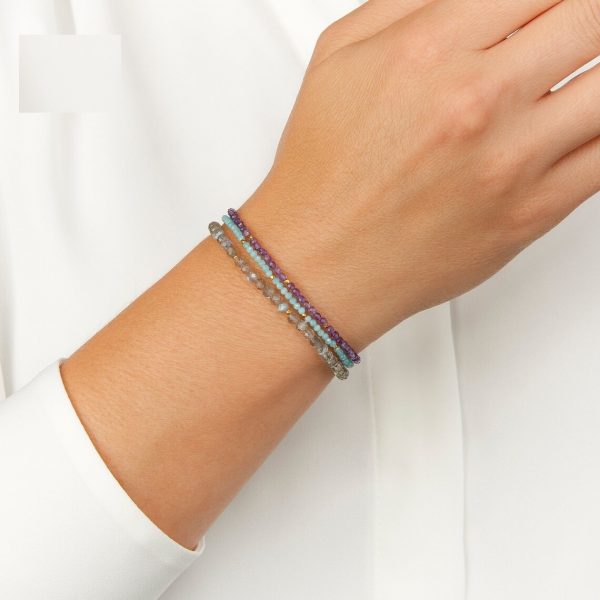 dualstax Ametist brățară damă 3mm aur 14K