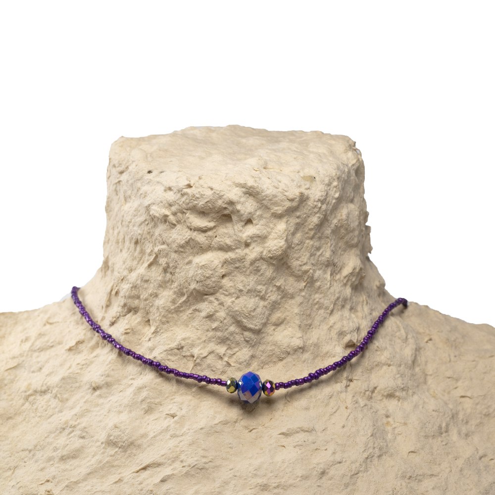 CrisFeather Fallon choker margele mov-albastru
