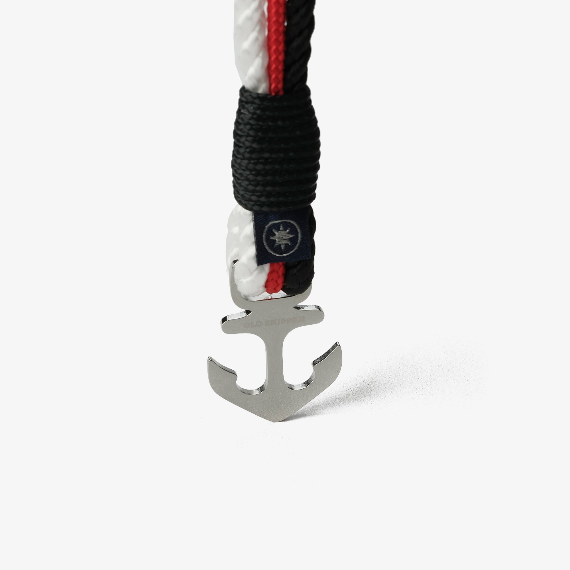 Old Skipper Serene Horizons bratara funie Anchor alb-negru-rosu