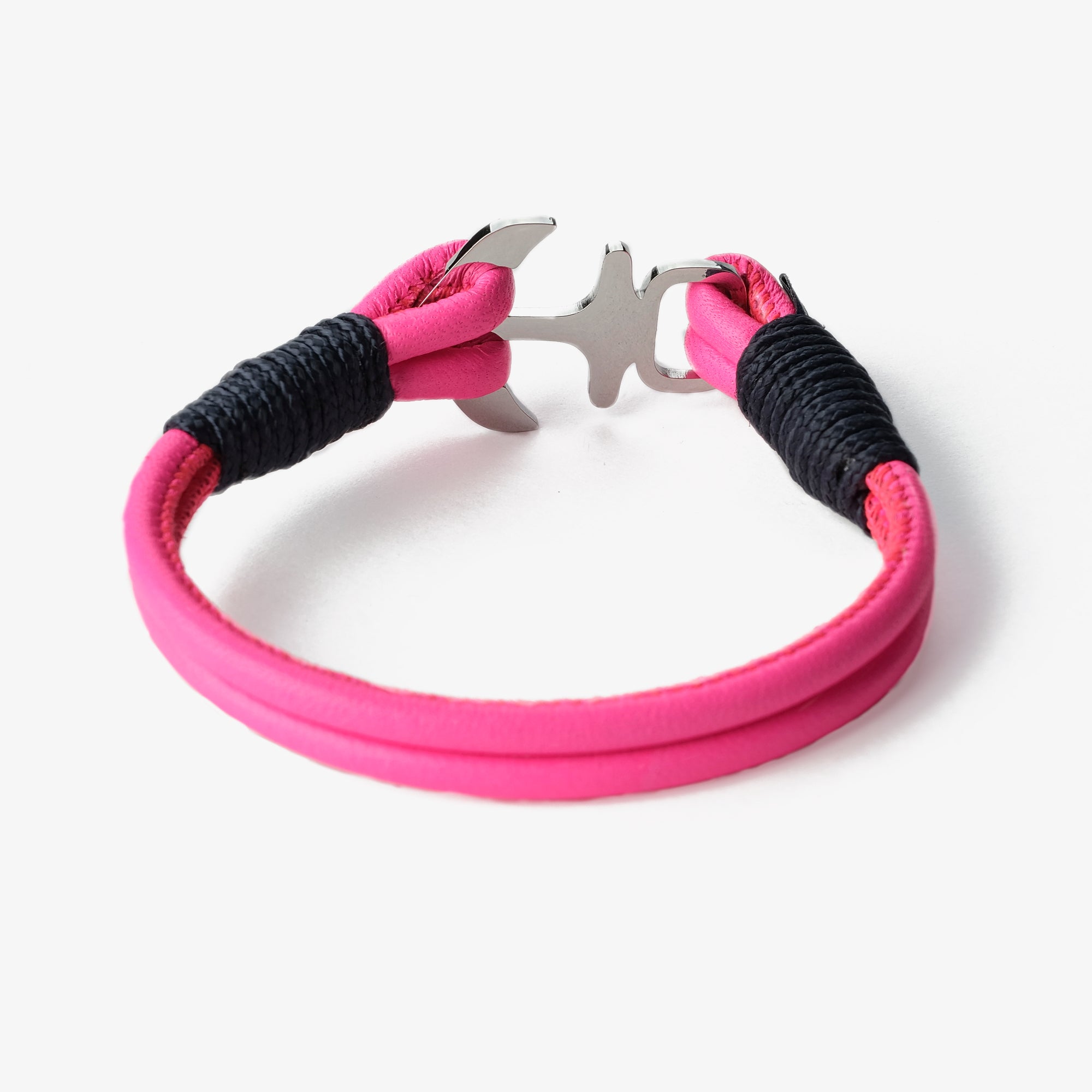Old Skipper Pink Neon Dreams brățară piele roz-neon ancoră