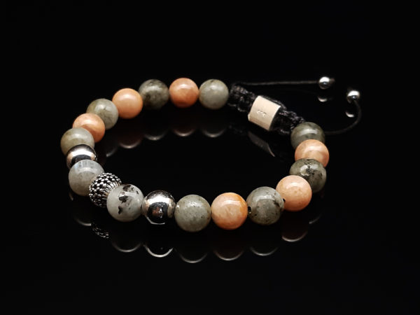 Dualstax Labradorit brățară moonstone 8mm argint
