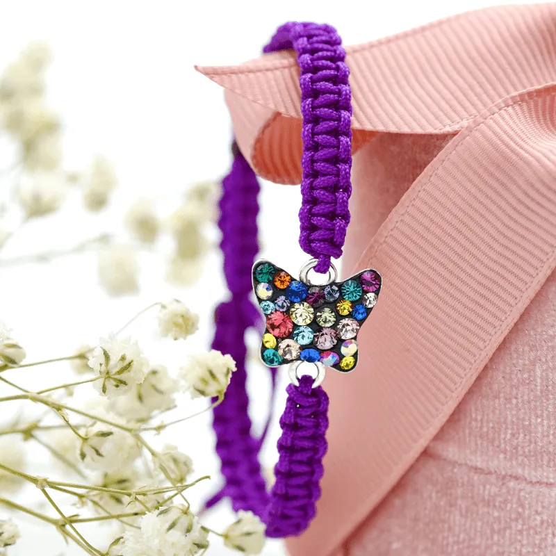 Margeluta.dincristal My Butterfly bratara snur fluture argint