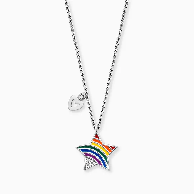 Colier Herzengel Inimă copii oțel zirconia multicolor