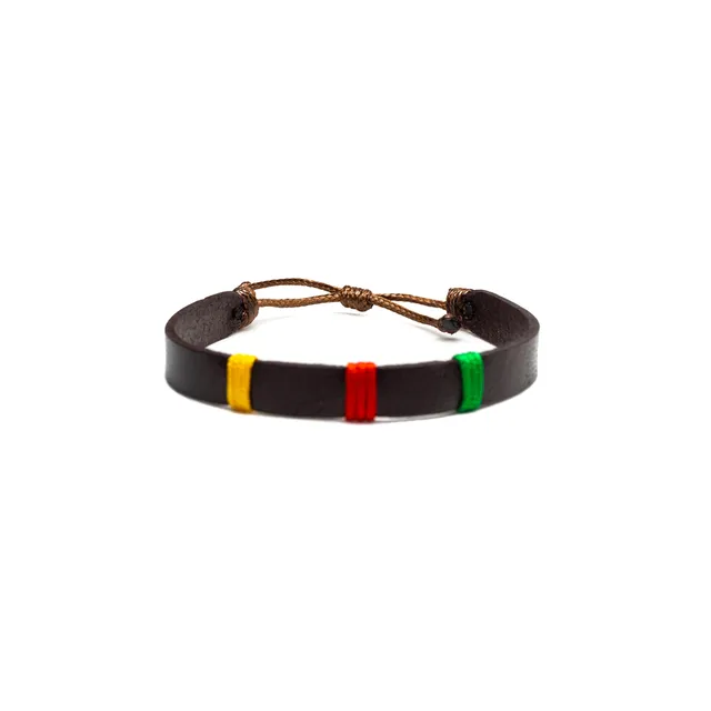 CrisFeather Rasta Damian brățară piele tricolor bărbați