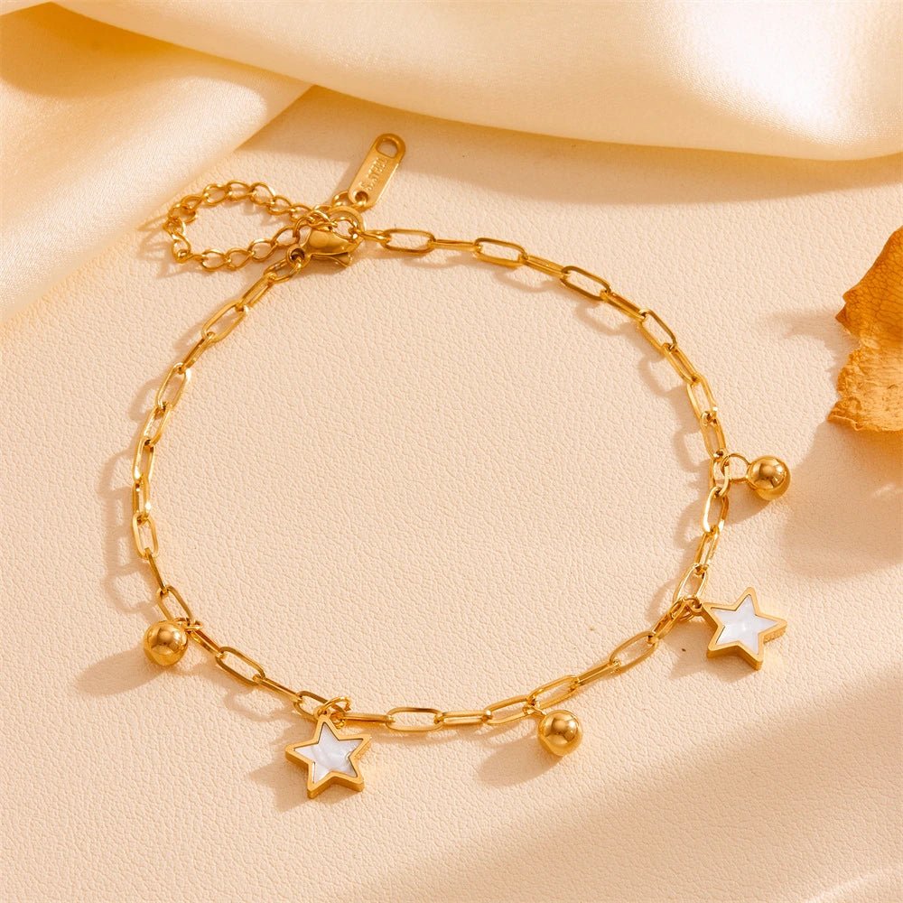 Rafini Golden Stars brățară placată aur 18K
