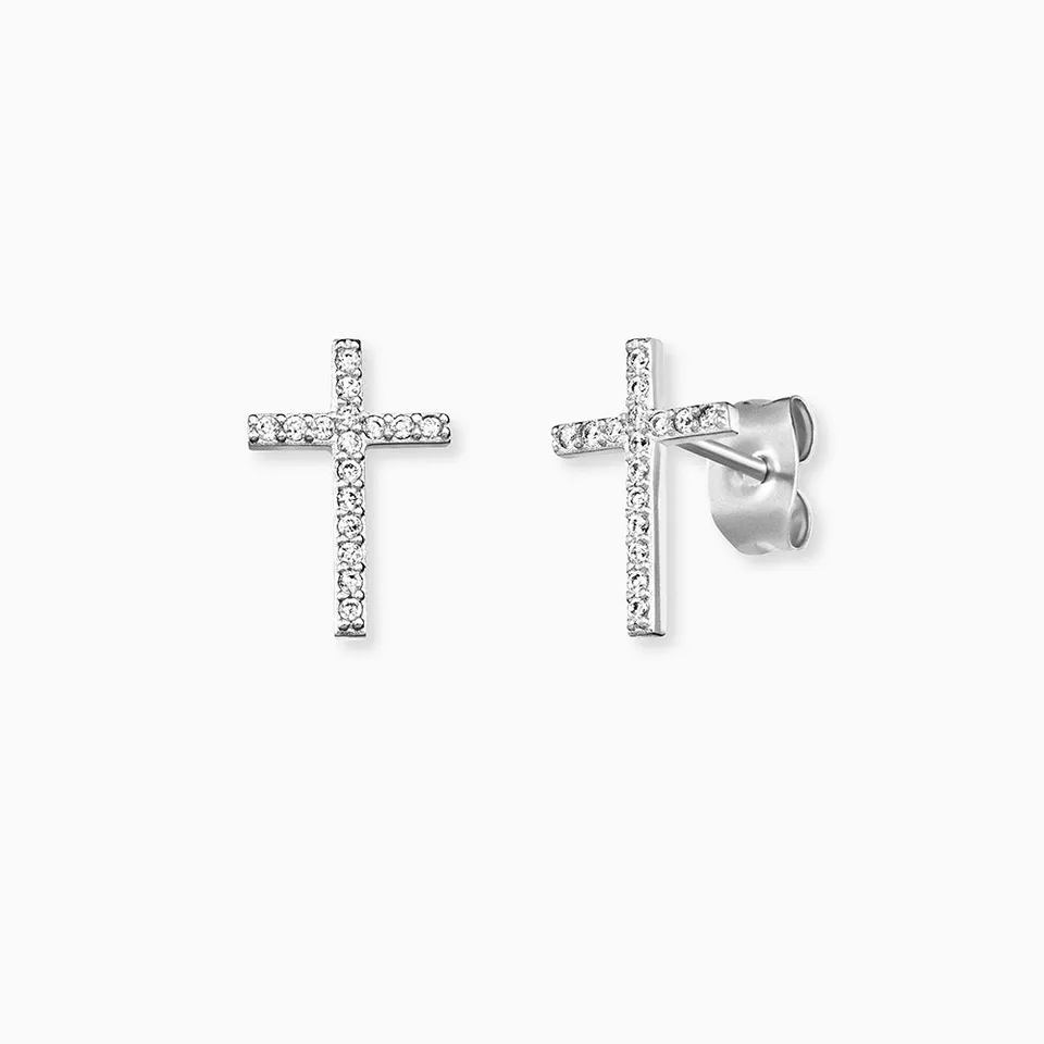 Engelsrufer cercei cruce argint 925 zirconia