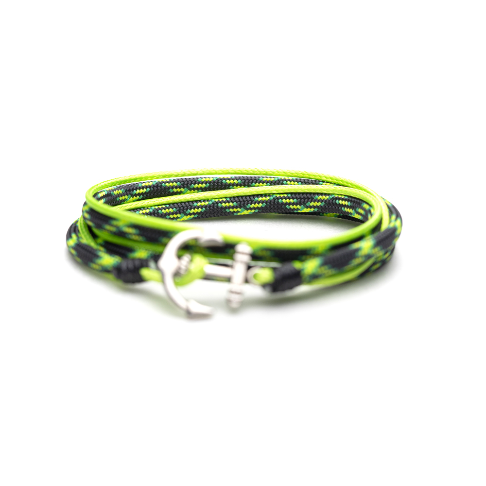 CrisFeather Zombie bratara barbati paracord ancora argintie