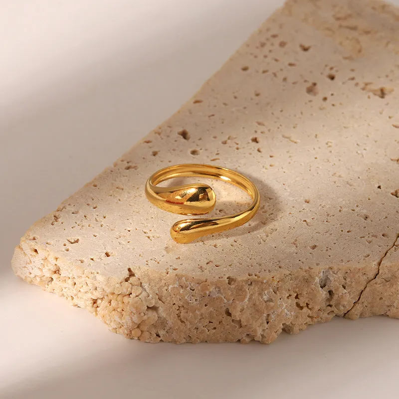 Rafini Havana inel ajustabil placat aur 18K