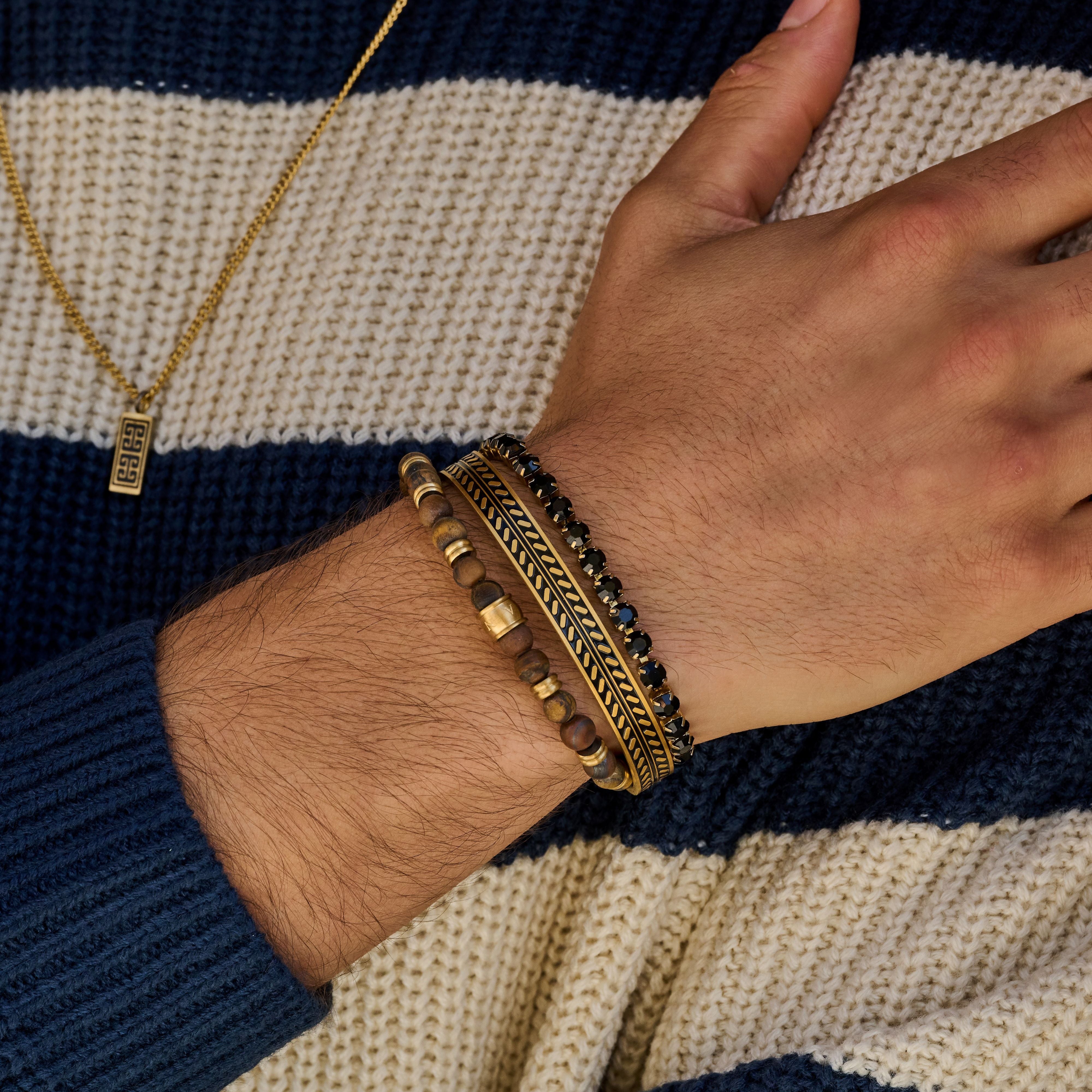 Frank 1967 Patterned Steel Bangle brățară argintie