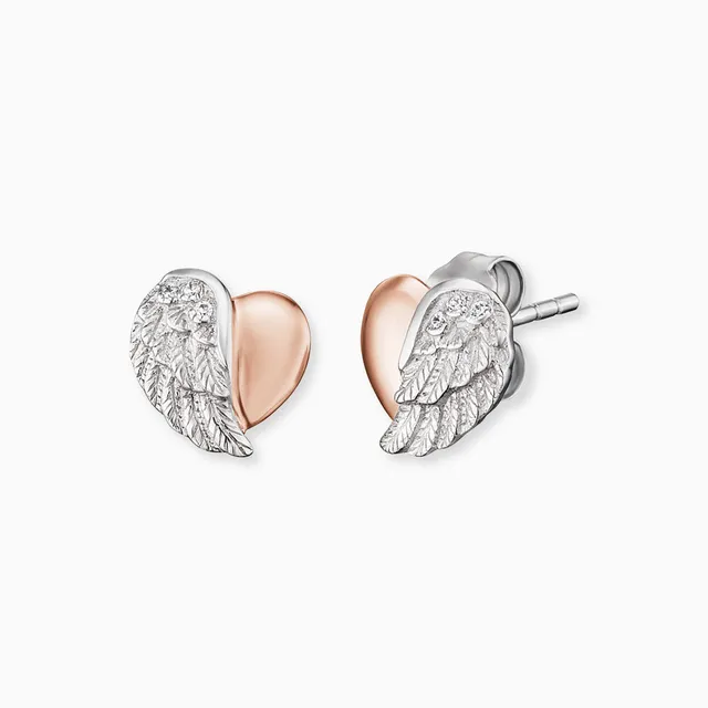 Engelsrufer Herzflug cercei argint bicolor zirconia