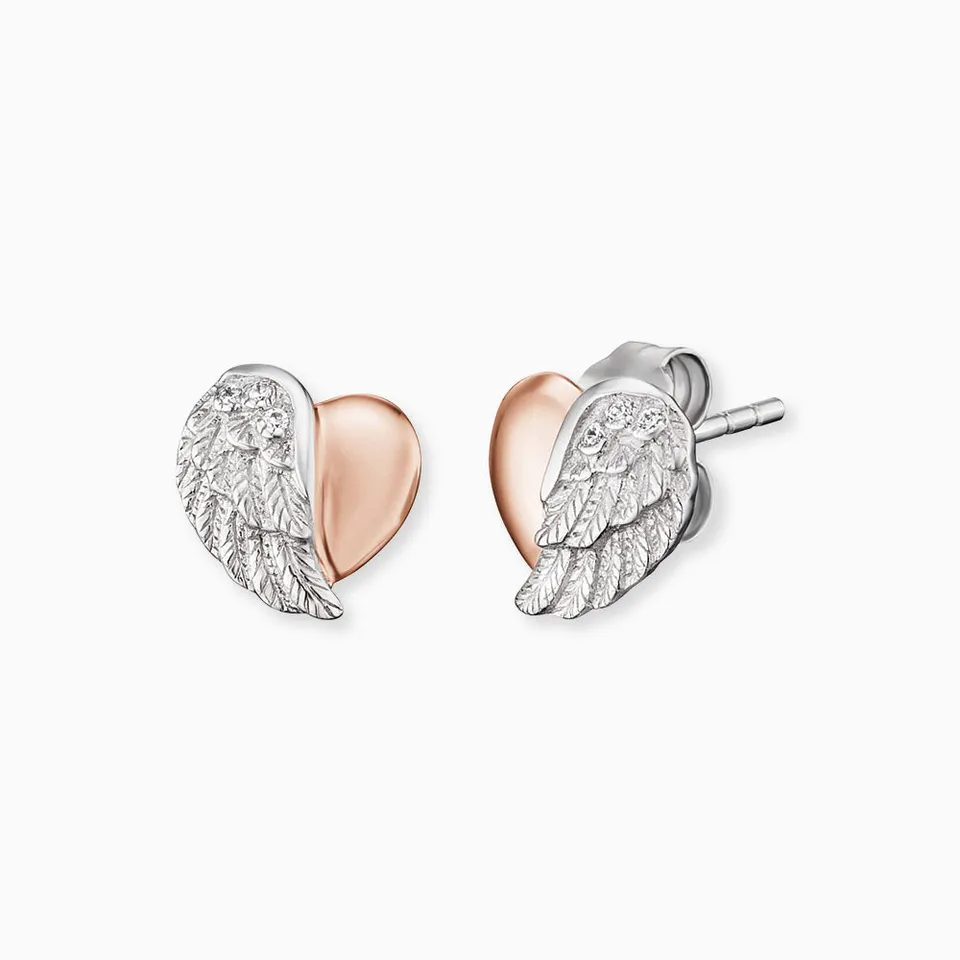 Engelsrufer Herzflug cercei argint bicolor zirconia
