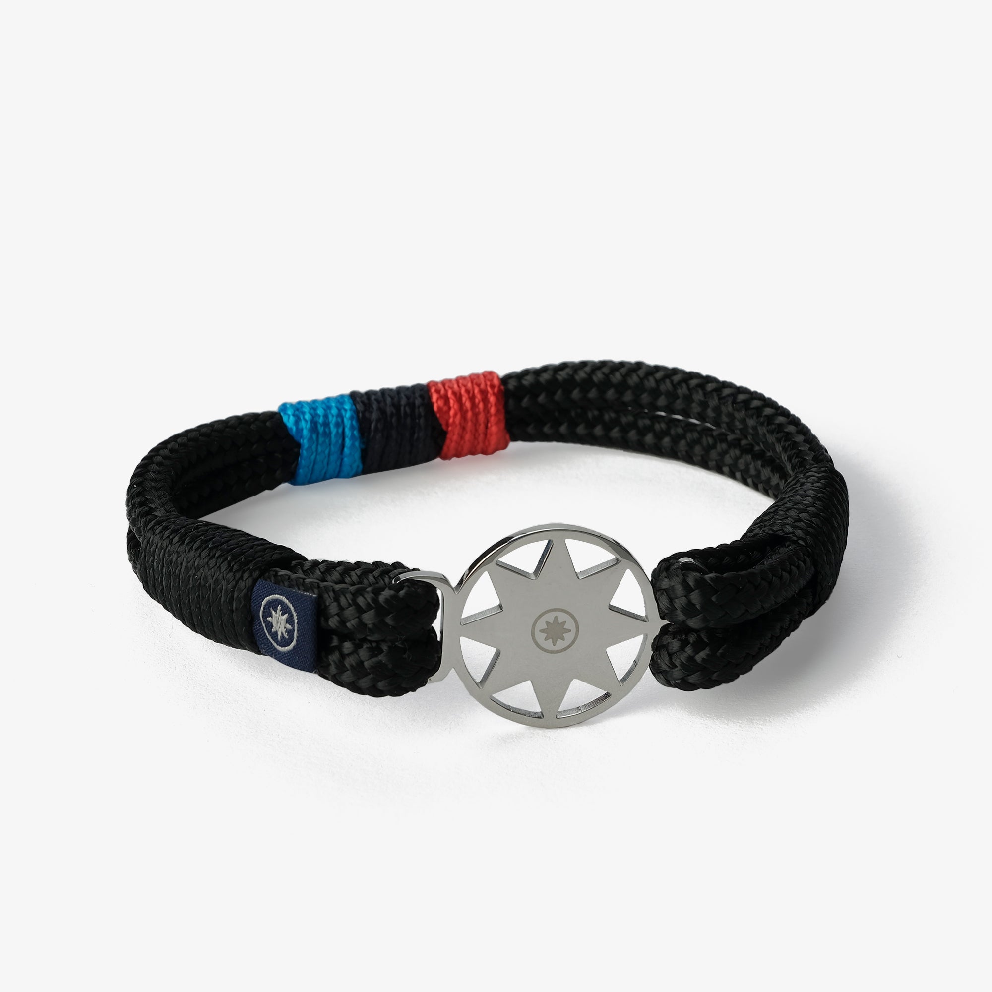 Old Skipper Midnight Marine brățară ancoră șnur nautic negru