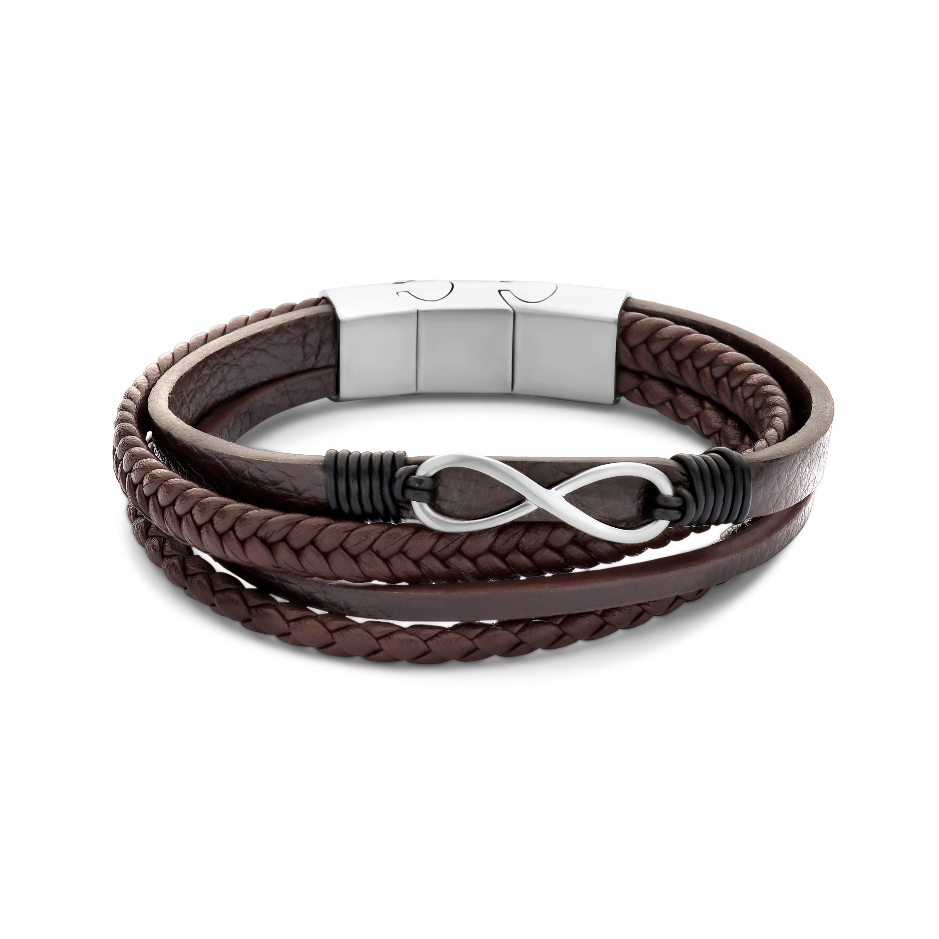 Frank 1967 Infinity bratara piele neagra multistrand