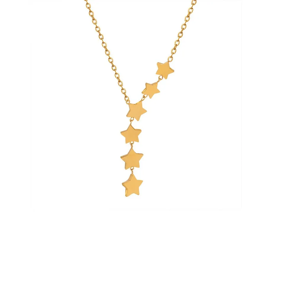 Rafini Gold Stars lantisor placat aur lungime reglabila