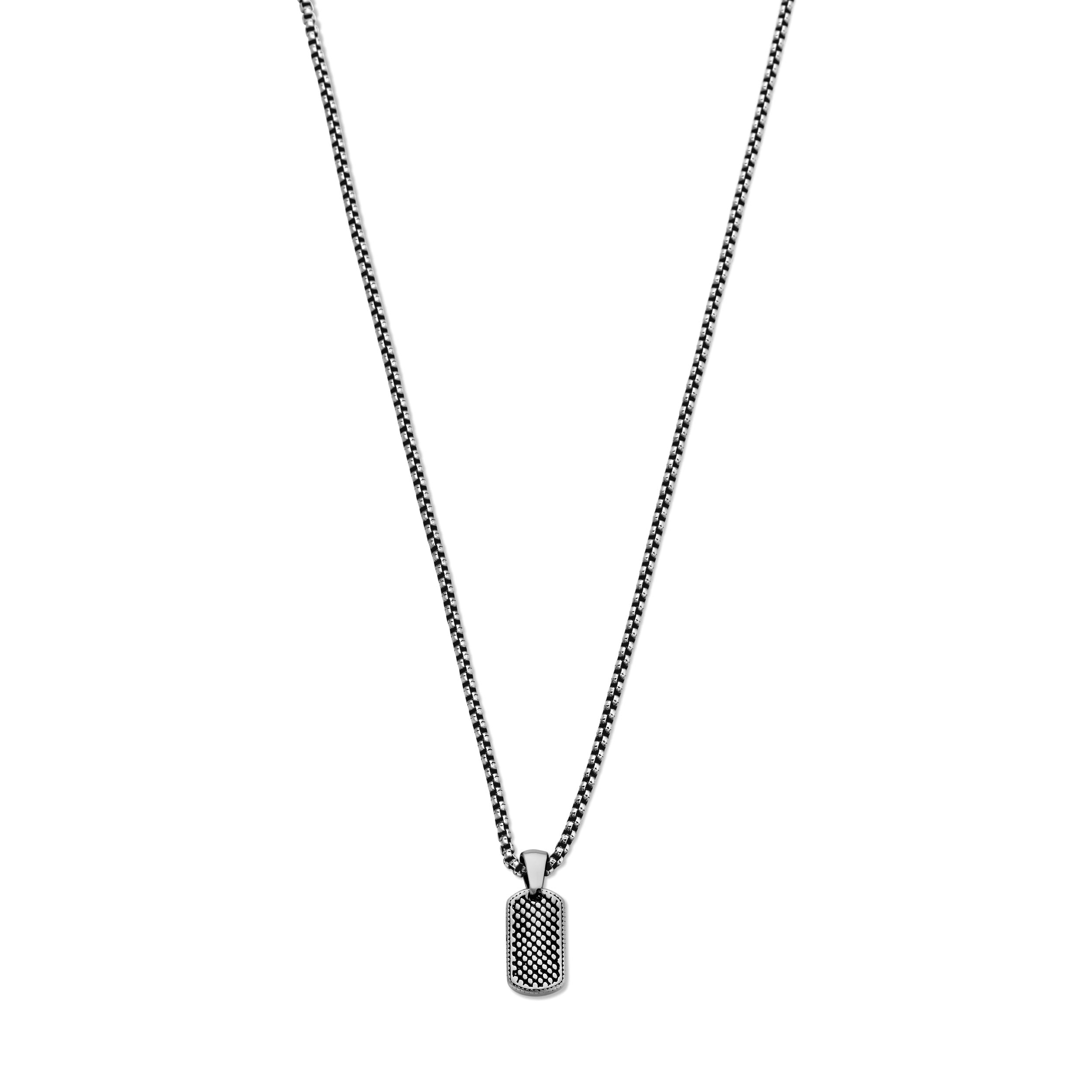 Frank 1967 Patterned Pendant colier inox gravat