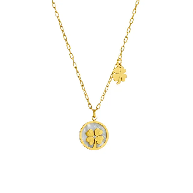 Rafini Fortune Clover colier placat aur 18K 40-45 cm
