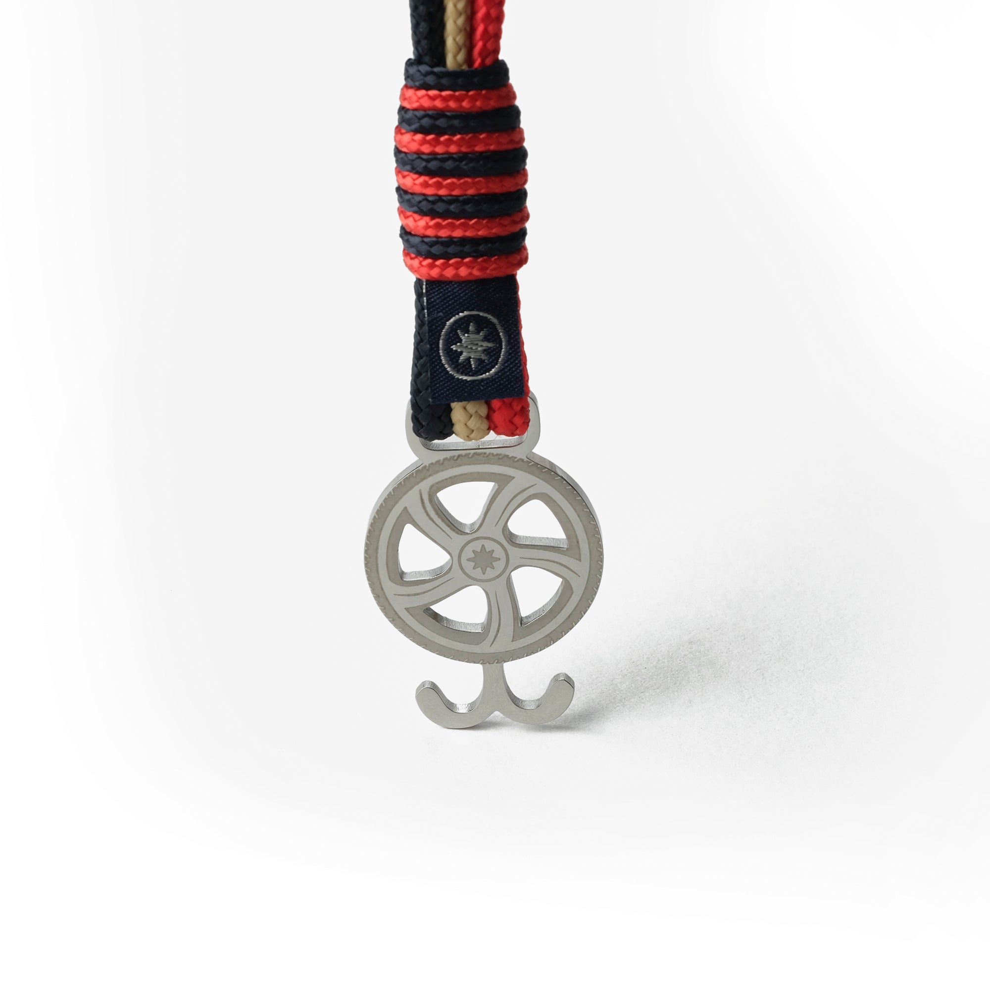 Old Skipper Nautical Trio brățară frânghie wheel roșu-bej-bleumarin
