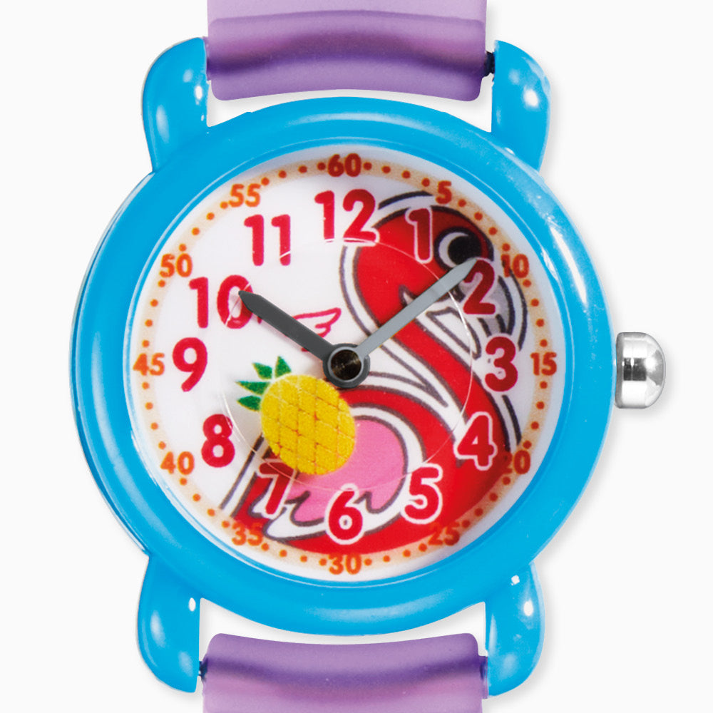 Herzengel Flamingo ceas copii roz cu penar