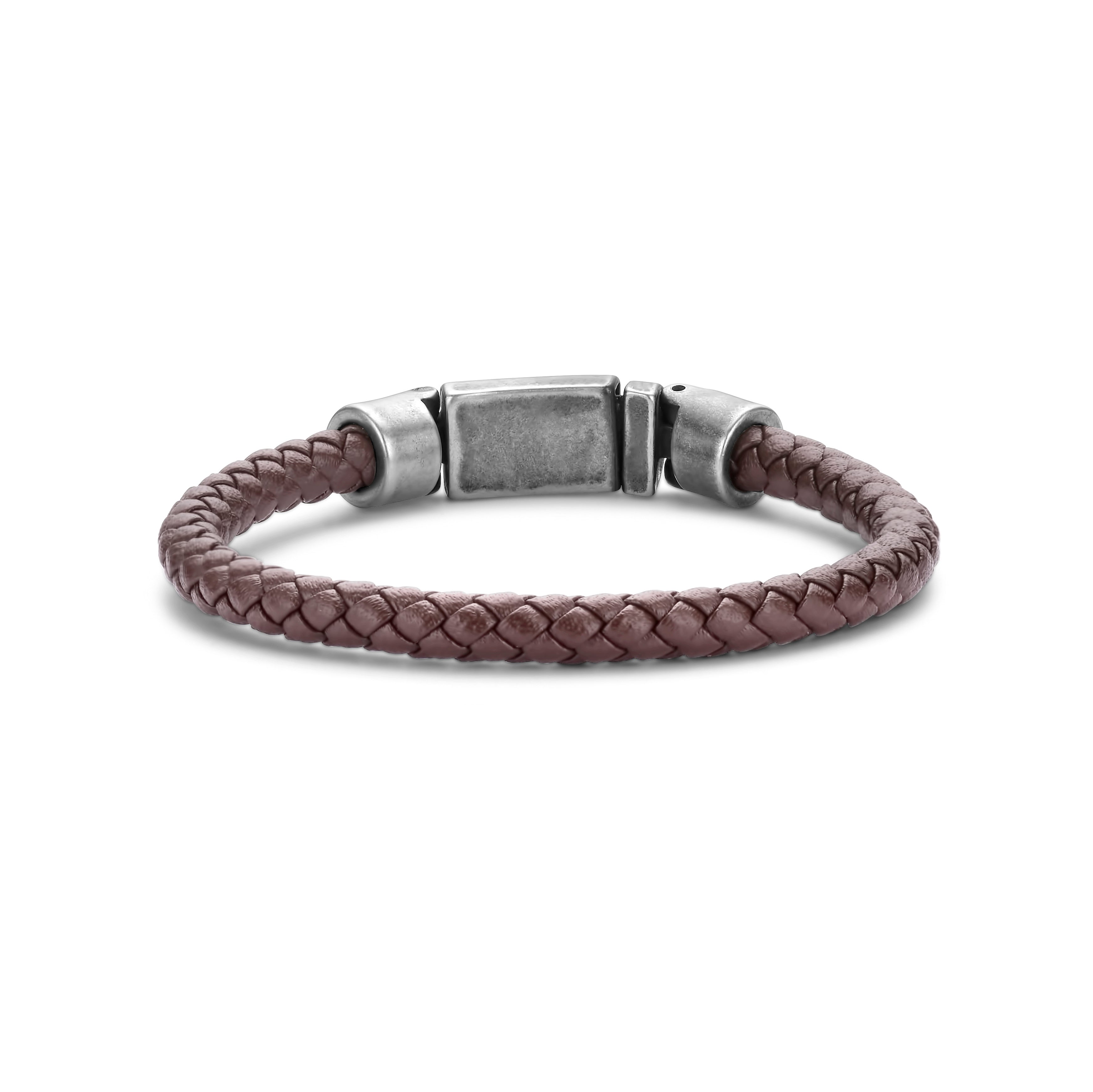Frank 1967 Tough brățară piele 20 cm negru-argintiu