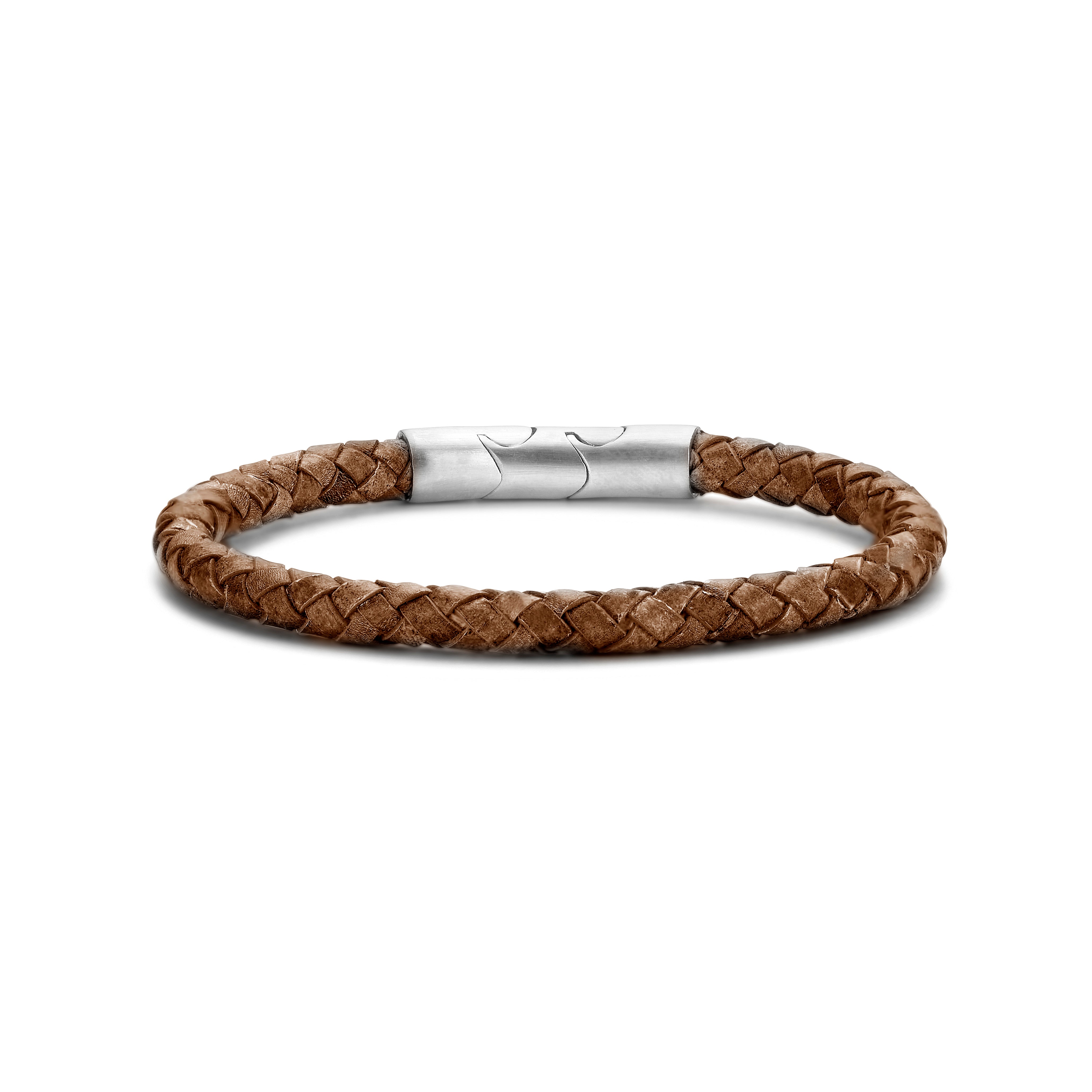 Frank 1967 bratara piele impletita maro rugged 21 cm