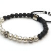 Dualstax Silver Lava Stone brățară lavă negru-argintiu