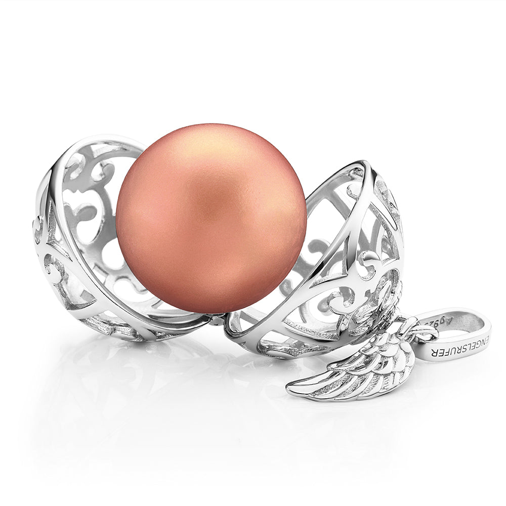 Engelsrufer Flügel pandantiv argint cu sferă rosé