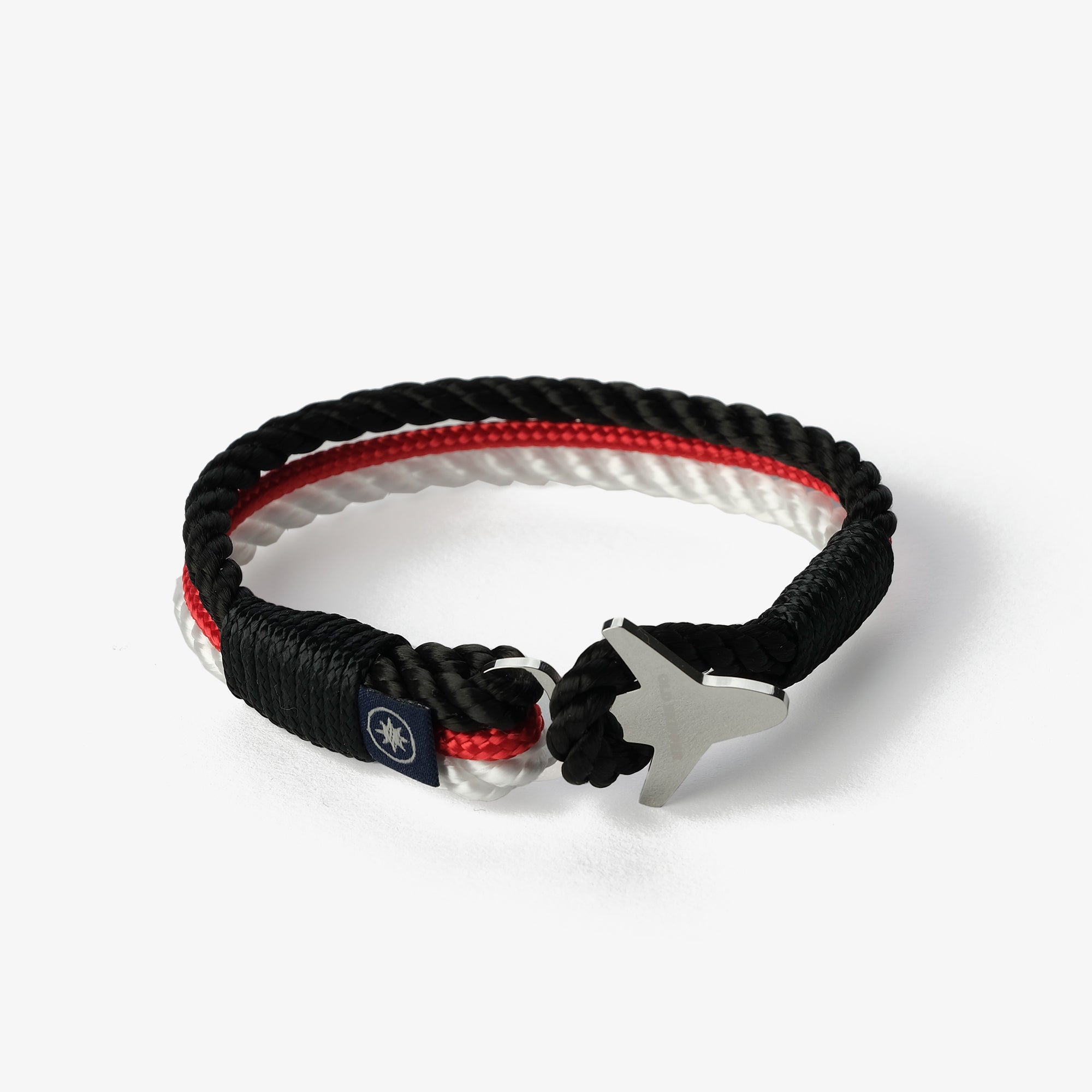Old Skipper Serene Horizons bratara funie Anchor alb-negru-rosu