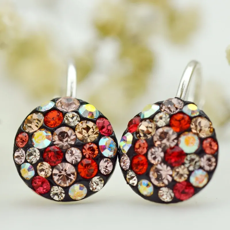 Margeluta.dincristal Chaton Ball Autumn cercei leverback argint 10mm