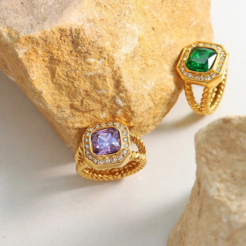 Rafini Royal Emerald inel verde 7 8