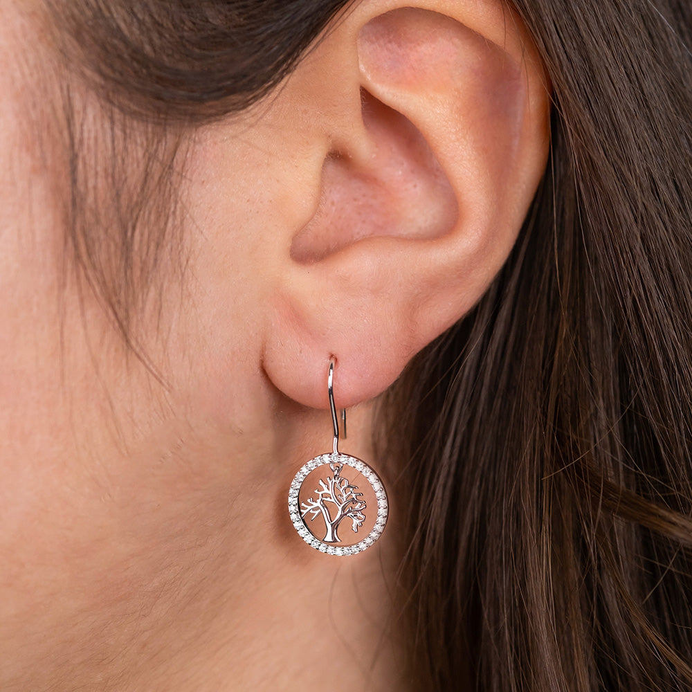 Engelsrufer Lebensbaum cercei argint 925 zirconia
