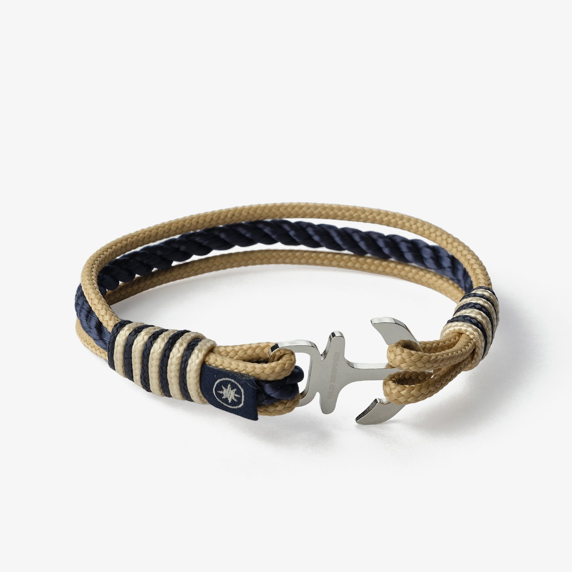 Old Skipper Beachcomber's Braid Elice brățară bej-bleumarin