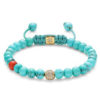 Dualstax Pietre Turcuaz bratara coral rosu 6mm