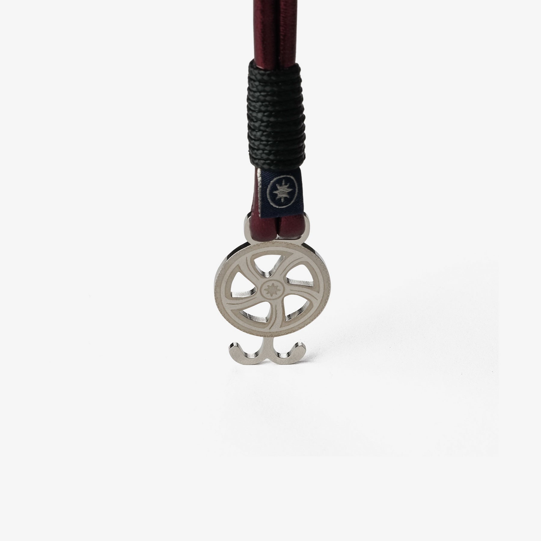 Old Skipper Crimson Tide bratara piele visiniu-negru ancora