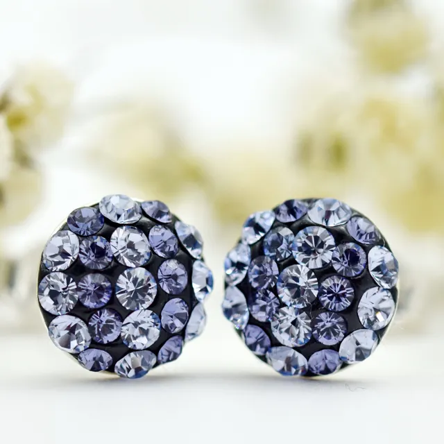 Margeluta.dincristal Mini Chaton Ball Purple cercei argint 925 0,8mm