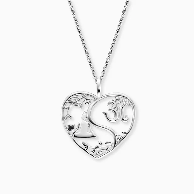 Engelsrufer Yin Yang colier inimă argint cu zirconia