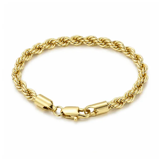 Rafini Golden Twist bratara aurie rasucita 21 cm
