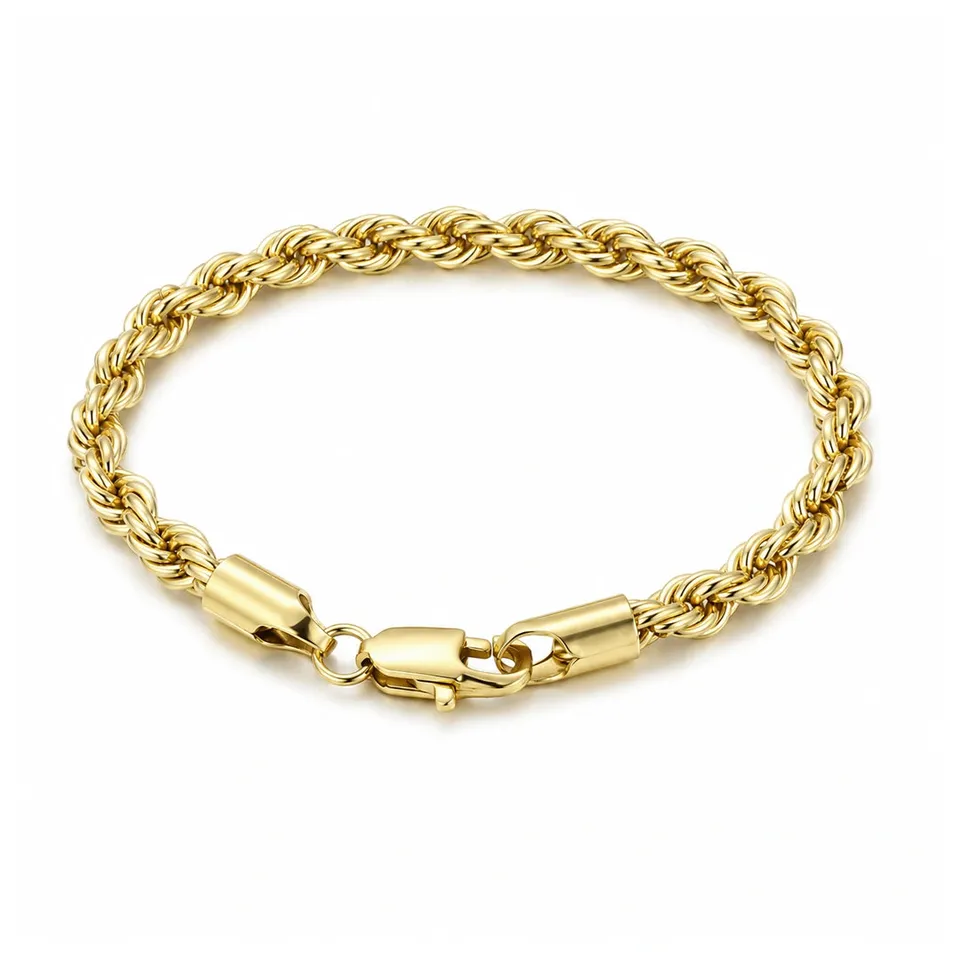 Rafini Golden Twist bratara aurie rasucita 21 cm