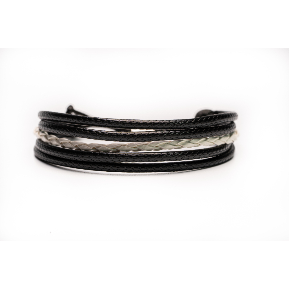 CrisFeather Black&White brățară piele unisex