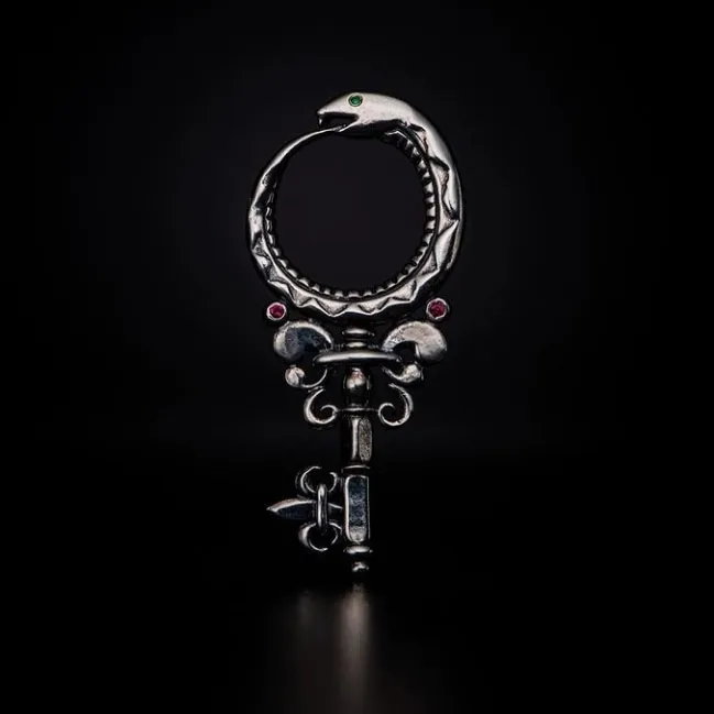 Dualstax Ouroboros pandantiv cheie argint 925 43mm