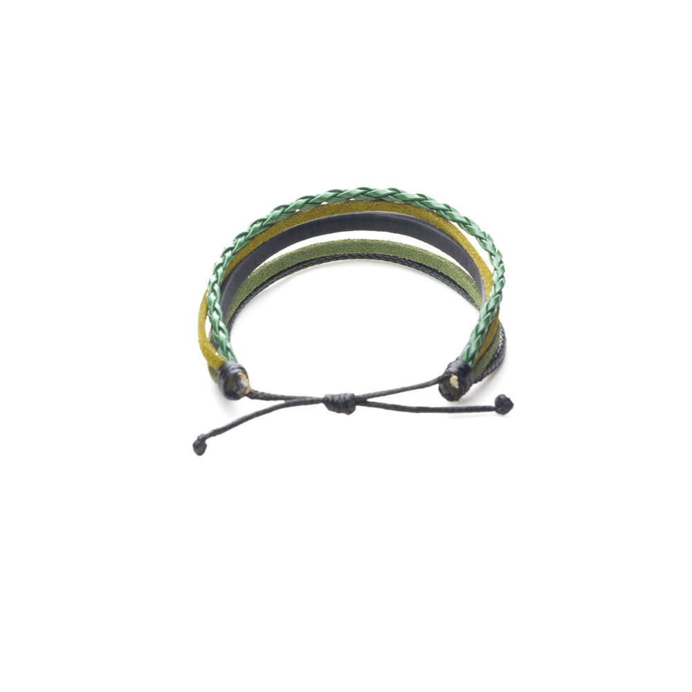 CrisFeather Kaki brățară piele army reglabilă