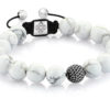 DualStax Howlite bratara dama alba reglabila