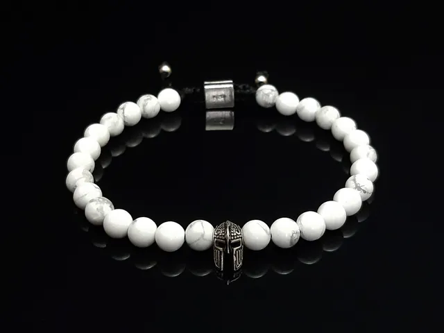 Dualstax White Spartan brățară howlit 6mm argint