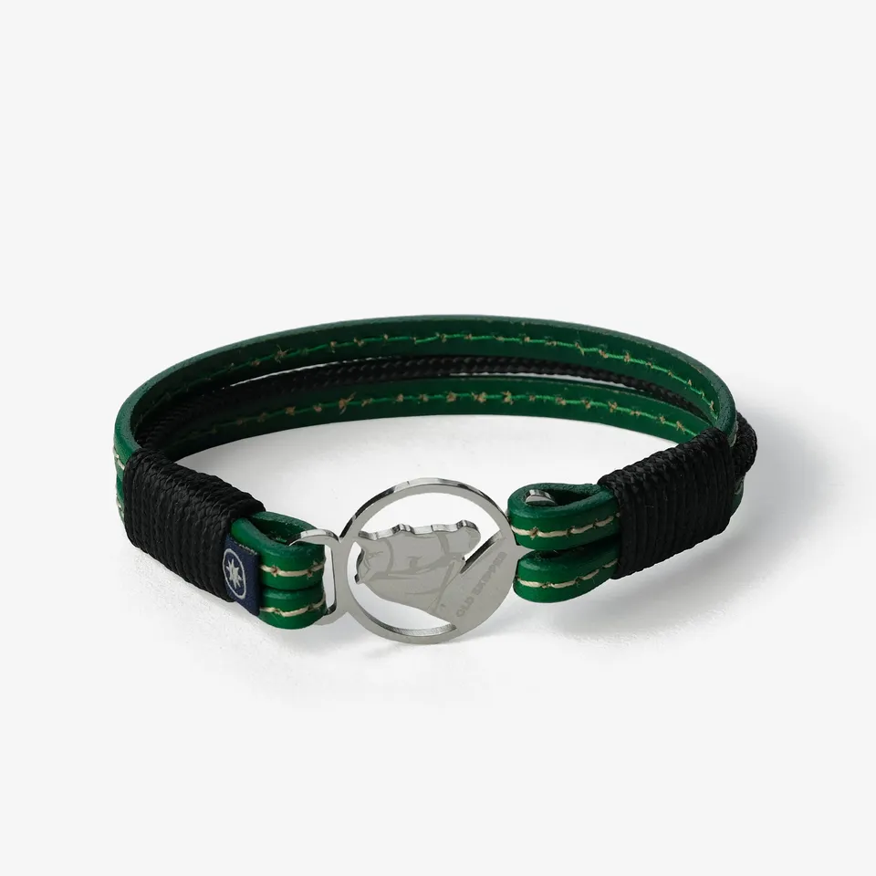 Old Skipper Green Fusion brățară piele verde cal