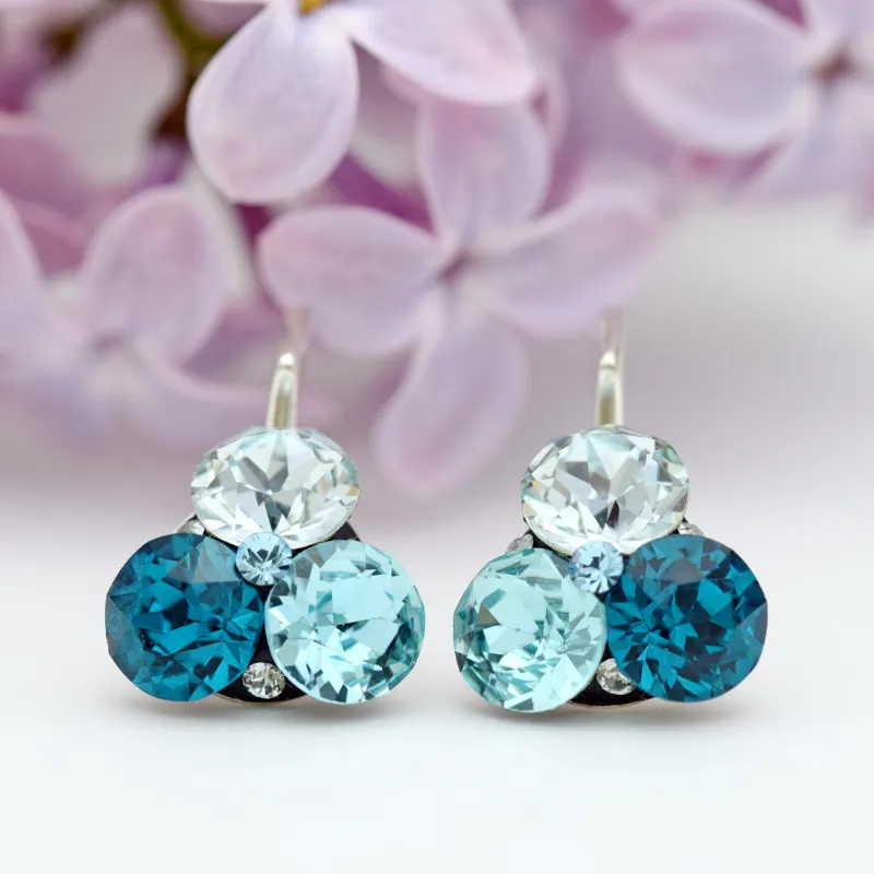 Margeluta.dincristal Trio Chaton cercei argint 925 decor 12 mm