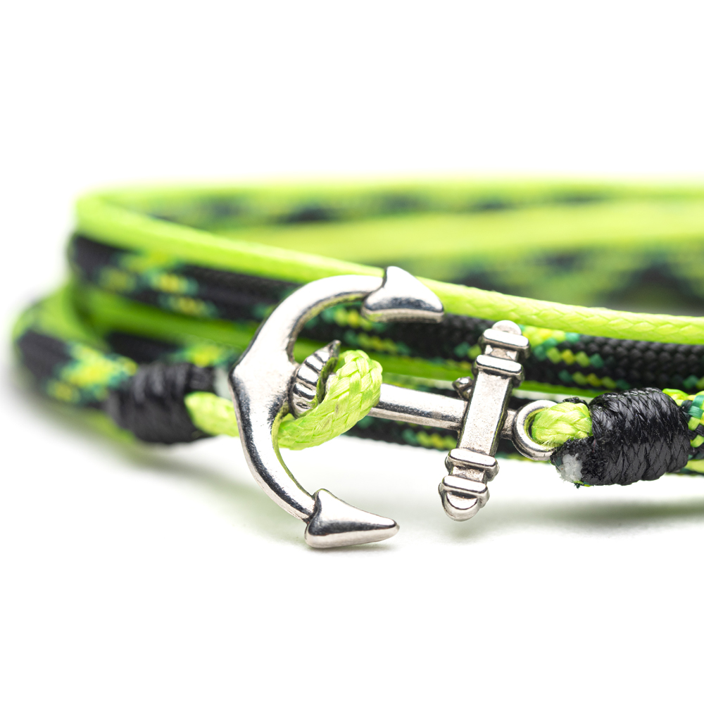 CrisFeather Zombie bratara barbati paracord ancora argintie
